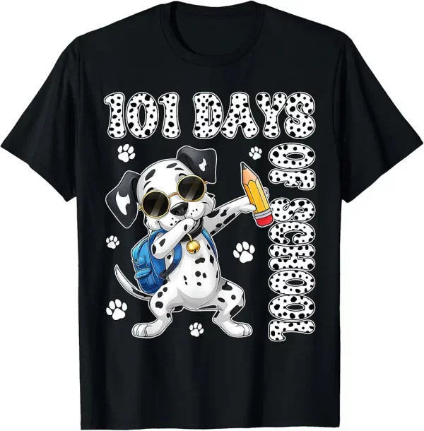 100 days of school dabbing dalmatian dog teachers boys kids tshirt 0ab5bj8wm3 rxqpi 2
