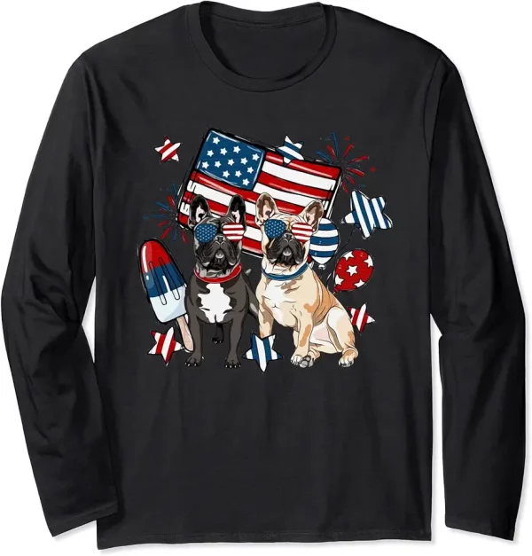 4th of july french bulldog dog independence day patriotic long sleeve tshirt 3pc3qu2nv3 my8m5