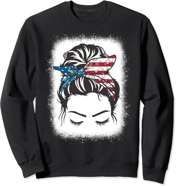 4th of july messy bun for mom american independence usa flag sweatshirt 7sb4vv5dj1 gyc9k