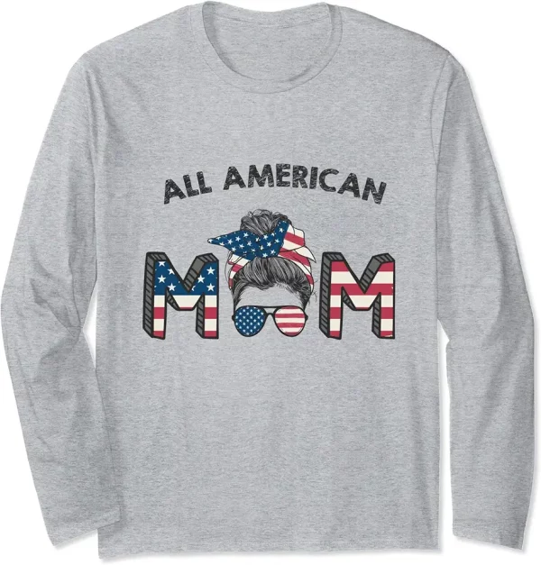 all american mom 4th july messy bun us flag independence day long sleeve tshirt 7sz6cf0uf6