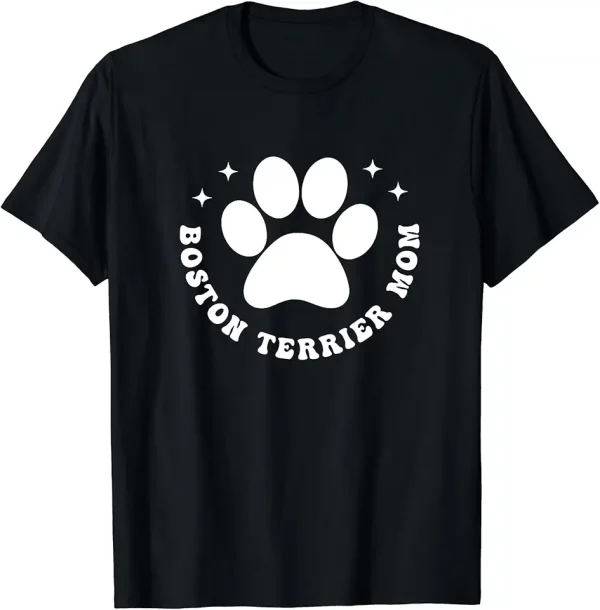 boston terrier dog mom retro groovy fur mama dog paw tshirt 5zp1bo3eq4 mjfye