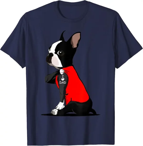 boston terrier dog tattoo i love dad funny family tshirt 9ra8ib6up5 vb6gb