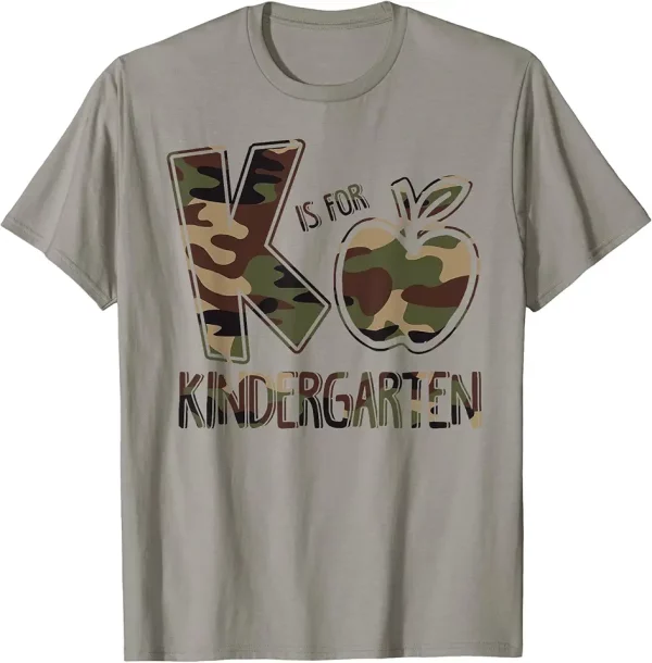 camo k is for kindergarten back to school boy girl teacher tshirt 6vj0vj9gq6 0ofa4