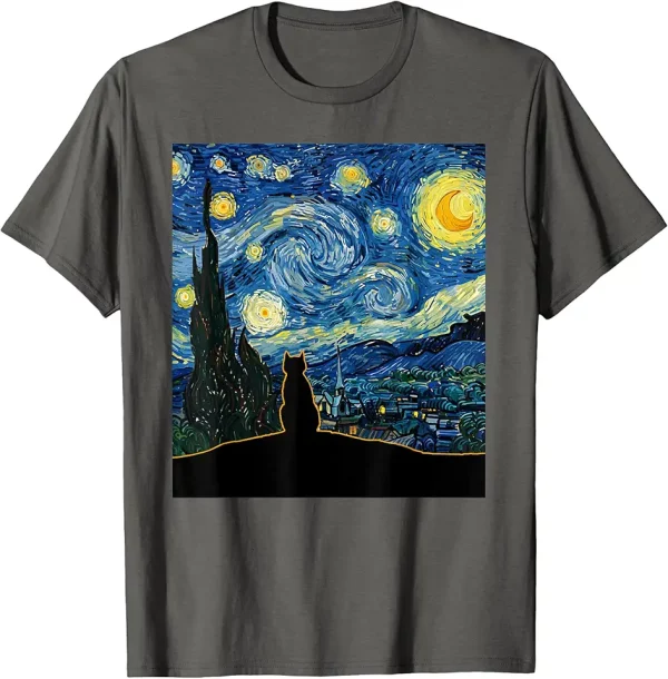 cat starry night van gogh cat for cat lover cat mom cat dad tshirt 7wv4ck0gf5 unswt