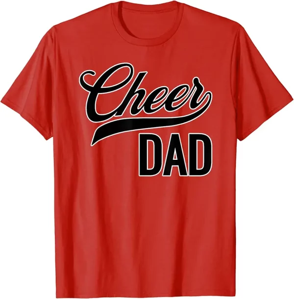 cheer dad red and black white cheerleading matching parents tshirt 4ya1ut3uc7