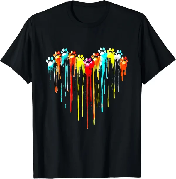 colorful dog paw heart print dogs lovers dog dad dog mom tshirt 0fh5tv9on4 01uf5