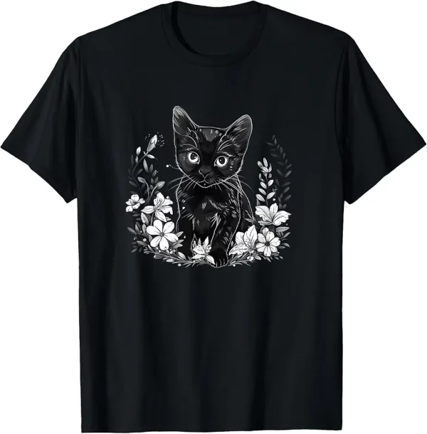 cottagecore black cat with flowers tshirt 9ip8vl6kq0 n6pr7