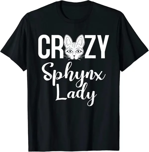 crazy sphynx lady cat mother animal lover womens shirt mm tshirt 4pj3fy5bb2 si0af