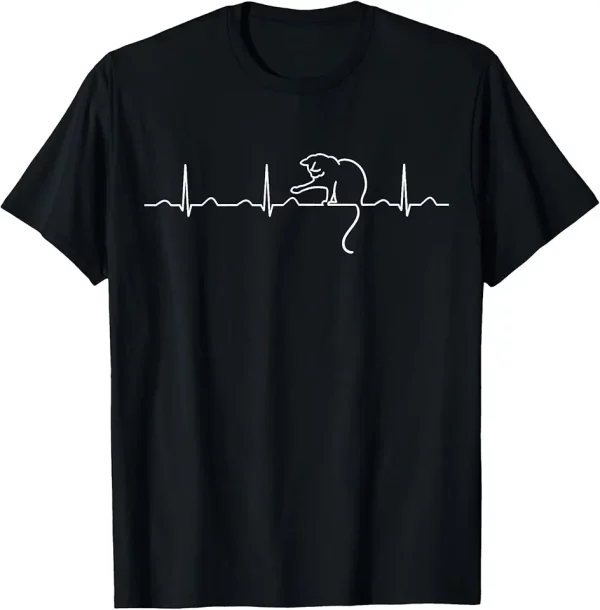 cute cat heartbeat minimal tee shirt tshirt 1xv9ez0xc2 lfbd7
