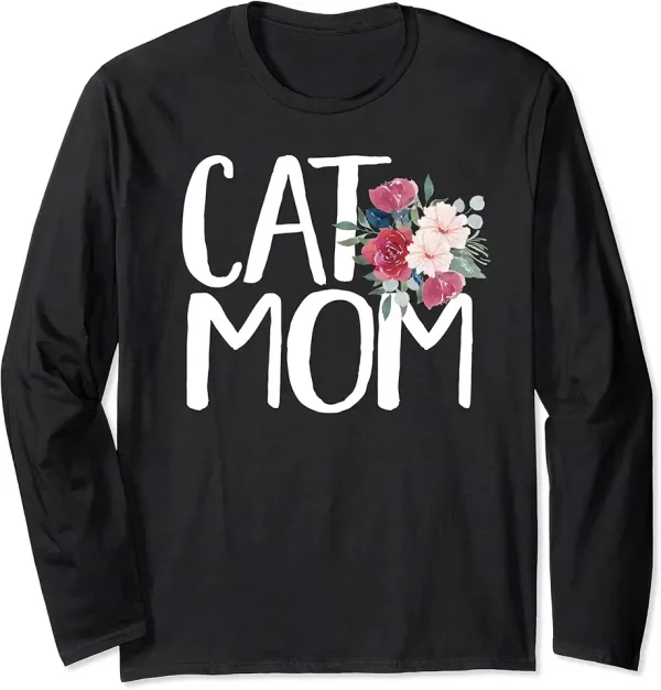 cute cat mom animal lover fur mama pretty floral long sleeve tshirt 1sb8pw0mj9 29nw2