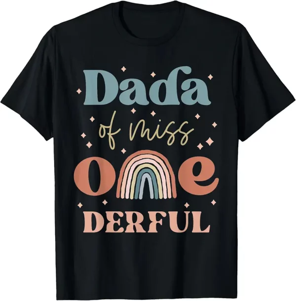 dada of miss onederful boho rainbow daughter first birthday tshirt 3av2ca8tj4 hybw2