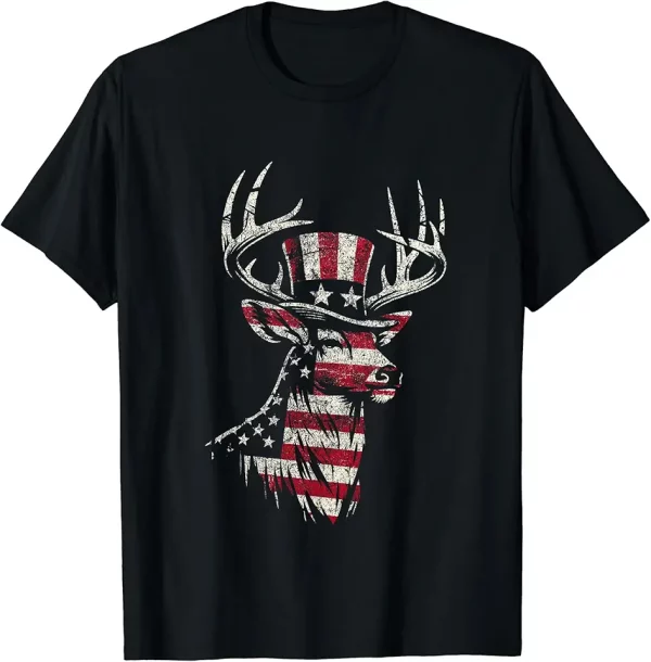 deer wild animal lovers american flag patriotic dad mom tshirt 4if8gh8fx2 v1o91