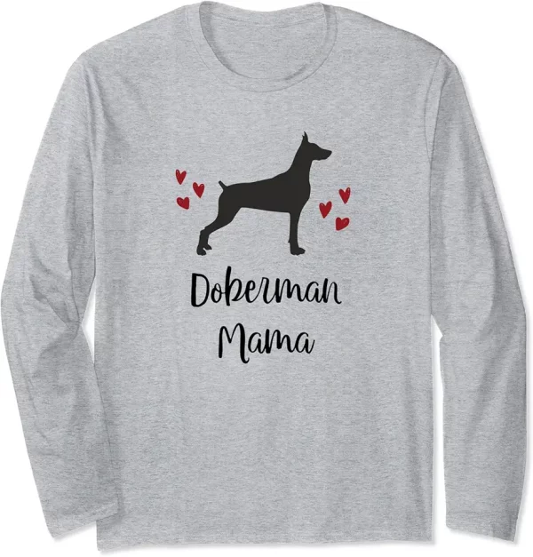 doberman mama dog mom cute fur mama womens long sleeve tshirt 5zw4rh8me5
