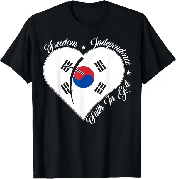 freedom independence faith in god christian south korea tshirt 2bl9jq9vi5 em7te